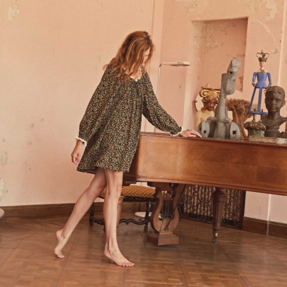 DOEN BLIX DRESS -- INK MONTPELLIER FLORAL - Picture 2 of 5